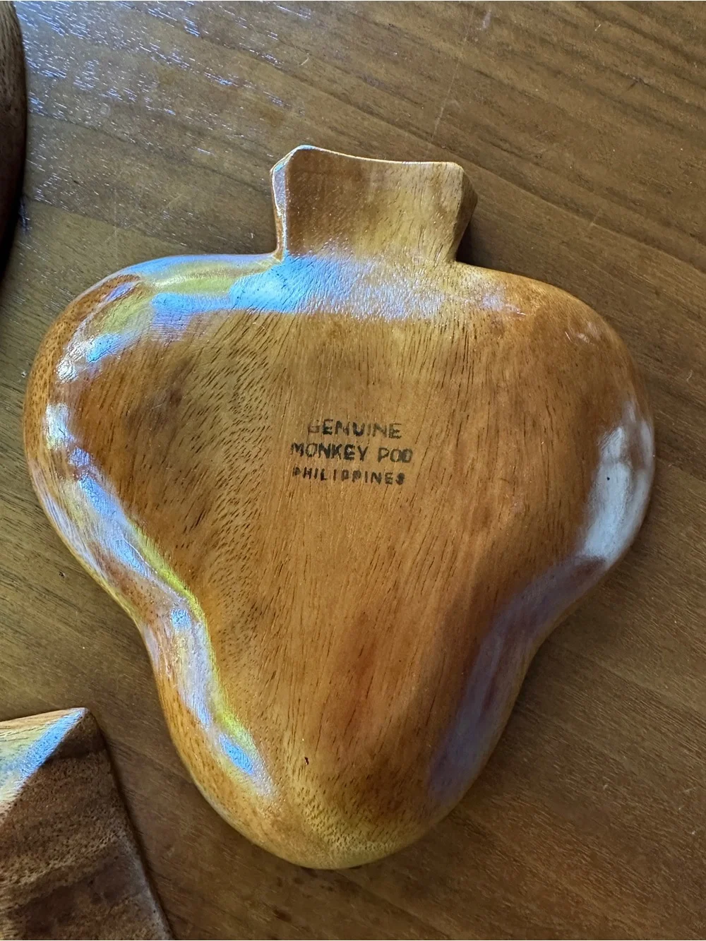 Vintage MCM Tiki Set Of Four Suits Monkey Pod Wood  Party Serving Dishes